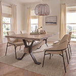 Dakota Large Dining Table & 4 Beige Dining Chairs Set Sterling Home 2