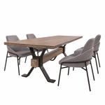 Dakota Large Dining Table & 4 Grey Dining Chairs Set Sterling Home 1