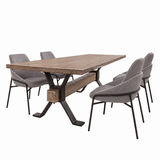 Dakota Large Dining Table & 4 Grey Dining Chairs Set