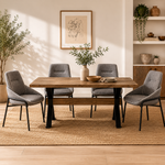 Dakota Medium Dining Table & 4 Grey Dining Chairs Set Sterling Home 2