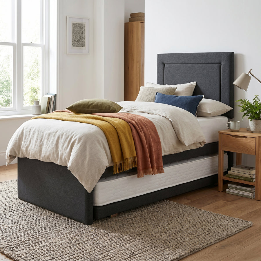 Highgrove Deluxe Guest Divan Bed - OC Guest Bed Divan Set 90x190cm