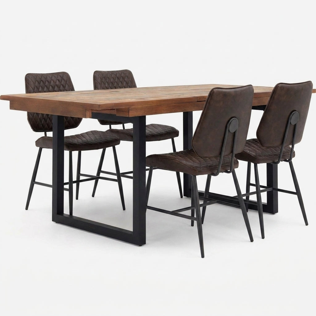 Detroit Extending Dining Table & 4 Starley Dining Chairs Set Dining Sets Sterling Home 1
