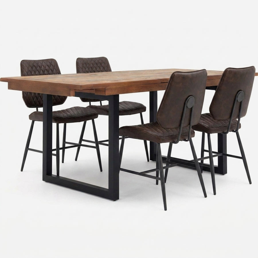 Detroit Extending Dining Table & 4 Starley Dining Chairs Set Sterling Home 1