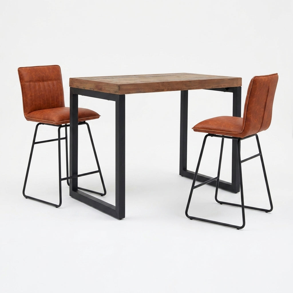Detroit Bar Table & 2 Marx Stools Set Sterling Home 1
