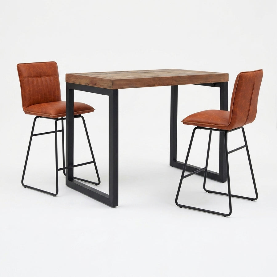 Detroit Bar Table & 2 Marx Stools Set Sterling Home 1