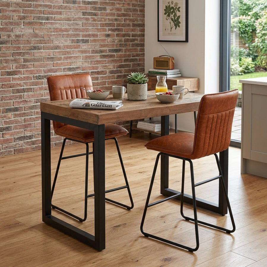 Detroit Bar Table & 2 Marx Stools Set Sterling Home 2