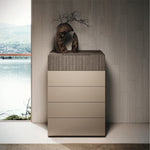Portento 5 Drawer Chest - 5 Drawer Chest Taupe Cannete Wood matt Sterling Home 2