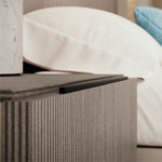 Portento Bedside Table - Bedside Table Taupe Cannete Wood matt Sterling Home 3