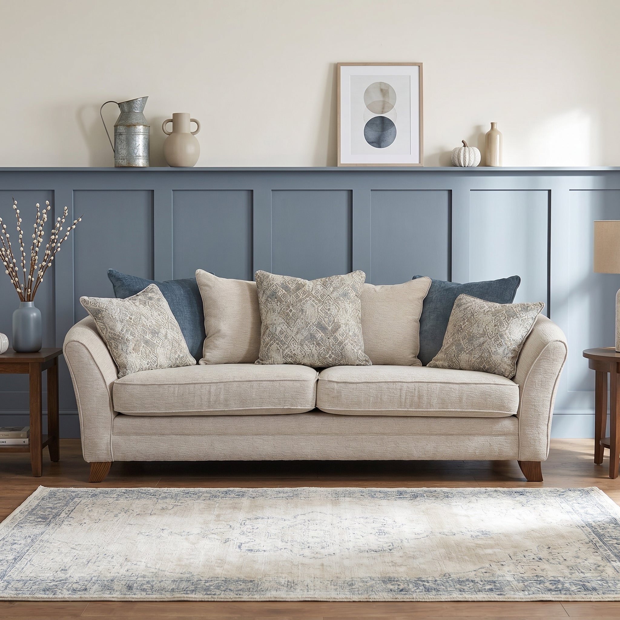 Eden 3 Seater Sofa Pillow Back - 3 Seater Sofa Pillow Back Fabric Sterling Home 2