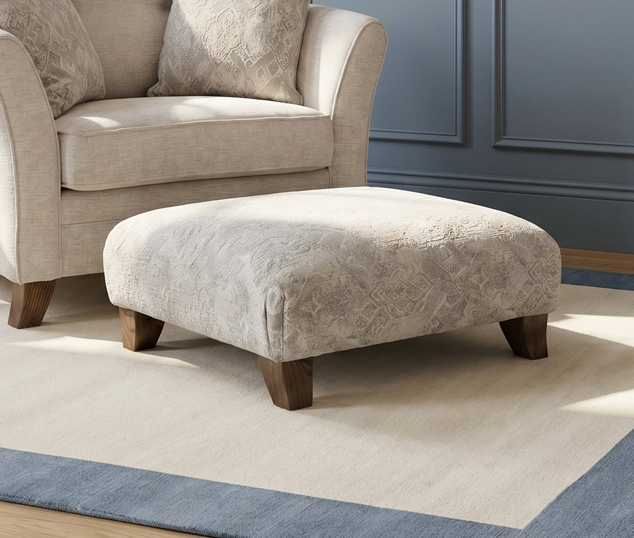 Eden Footstool - Designer Stool Fabric Sterling Home 2