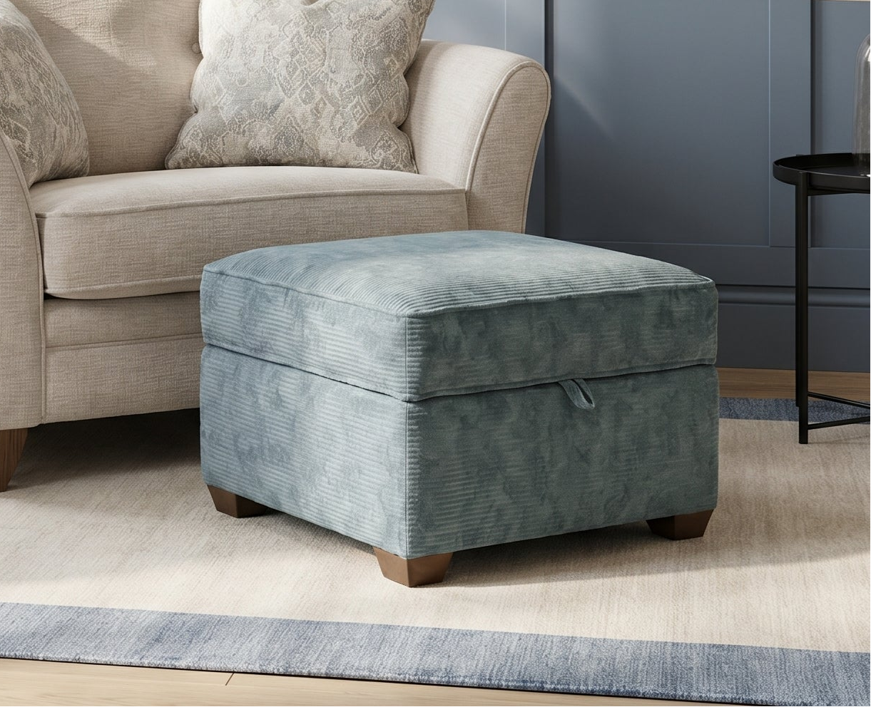 Eden Storage Footstool - Storage Stool Fabric Sterling Home 2