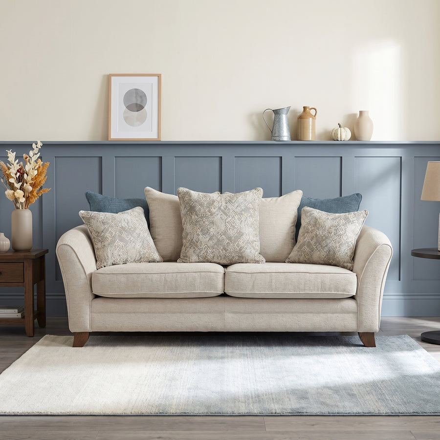 Eden Small 3 Seater Sofa Pillow Back - 2.5 Seater Sofa Pillow Back Fabric