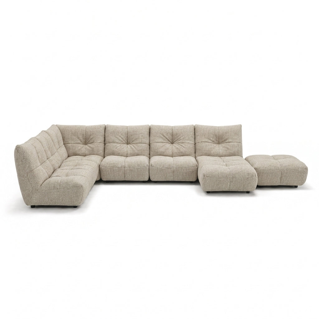 Comet Corner Sofa - Combination 1 - Corner Sofa Group With Footstool Fabric Corner Sofas Sterling Home 6 FAB-CCA-120 BEIGE