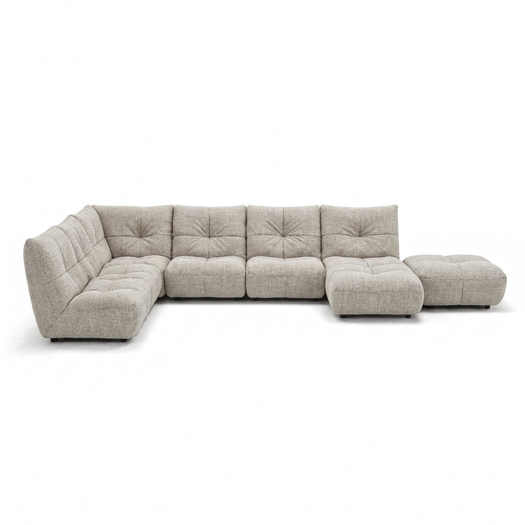Comet Corner Sofa - Combination 1 - Corner Sofa Group With Footstool Fabric Corner Sofas Sterling Home 7 FAB-CCA-112 LIGHT KHAKI