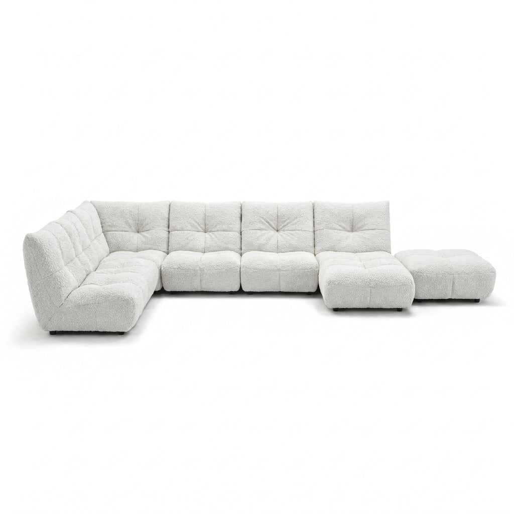 Comet Corner Sofa - Combination 1 - Corner Sofa Group With Footstool Fabric Corner Sofas Sterling Home 11 FAB-CLD-101 SNOW