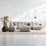 Comet Corner Sofa - Combination 1 - Corner Sofa Group With Footstool Fabric — FAB-CLD-119 BIRCH, gallery image 1