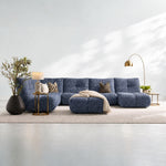 Comet Corner Sofa - Combination 1 - Corner Sofa Group With Footstool Fabric — FAB-CLD-303 INDIGO, gallery image 1