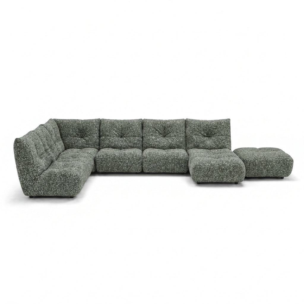 Comet Corner Sofa - Combination 1 - Corner Sofa Group With Footstool Fabric Corner Sofas Sterling Home 17 FAB-CLD-355 FOREST GREEN