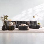 Comet Corner Sofa - Combination 1 - Corner Sofa Group With Footstool Fabric — FAB-CRN-431 BROWN, gallery image 1