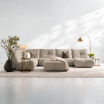 Comet Corner Sofa - Combination 1 - Corner Sofa Group With Footstool Fabric — FAB-NDO-08 PEBBLE, gallery image 1