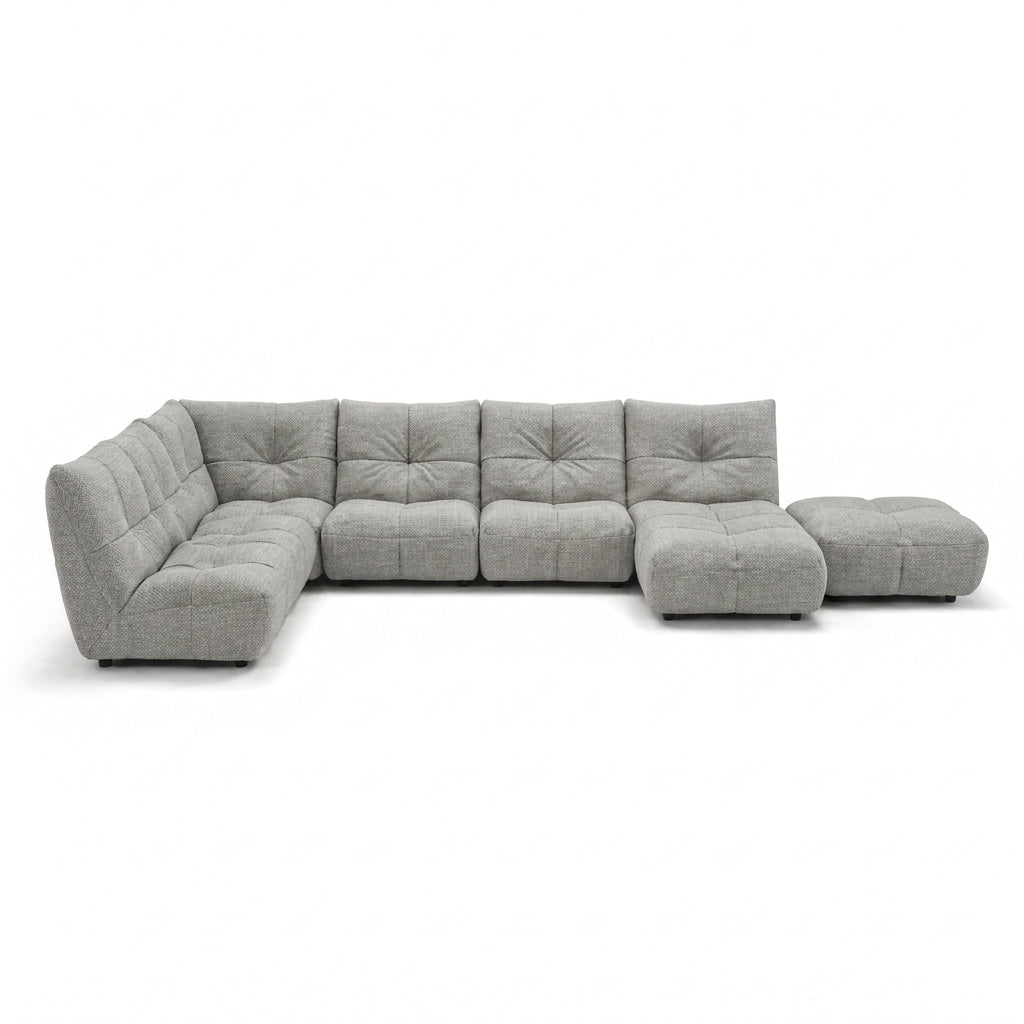 Comet Corner Sofa - Combination 1 - Corner Sofa Group With Footstool Fabric Corner Sofas Sterling Home 21 FAB-NDO-08 PEBBLE