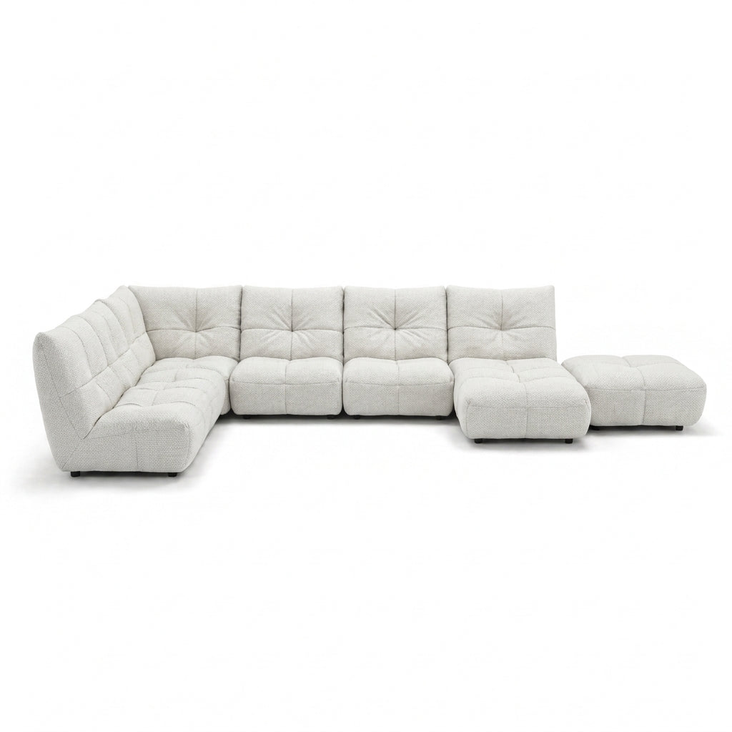Comet Corner Sofa - Combination 1 - Corner Sofa Group With Footstool Fabric Corner Sofas Sterling Home 18 FAB-NDO-12 LIGHT GREY