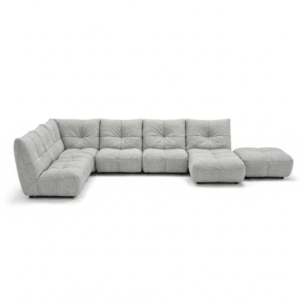 Comet Corner Sofa - Combination 1 - Corner Sofa Group With Footstool Fabric Corner Sofas Sterling Home 19 FAB-NDO-19 SILVER GREY