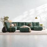 Comet Corner Sofa - Combination 1 - Corner Sofa Group With Footstool Fabric — FAB-NDO-21 GREEN, gallery image 1
