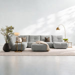 Comet Corner Sofa - Combination 1 - Corner Sofa Group With Footstool Fabric — FAB-VIS-451 ASH, gallery image 1