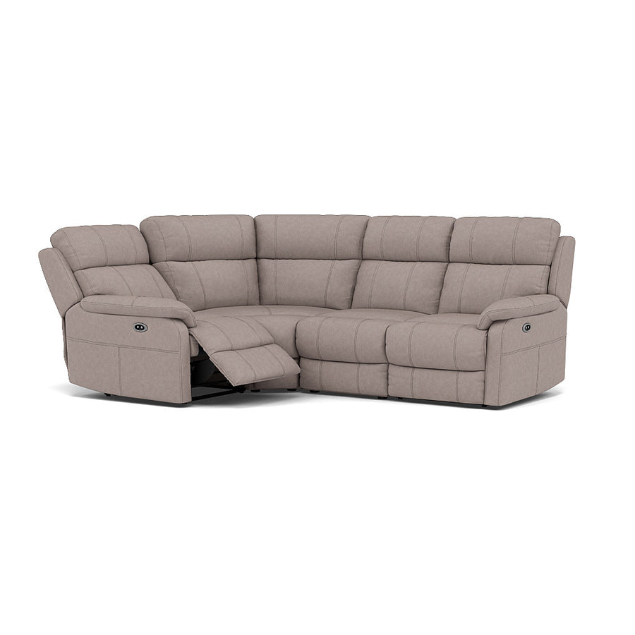 Fara Small Corner Recliner Sofa - Combination 5 2 Corner 1 with 2 Power Recliners Fabric - Left Hand Facing - Power Recliner with USB Corner Sofas Sterling Home 1 BFA-BLJ-22 DOVE GREY