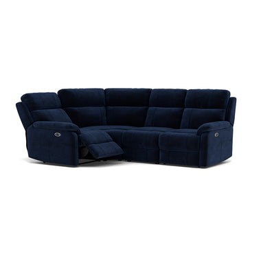 Fara Small Corner Recliner Sofa - Combination 5 2 Corner 1 with 2 Power Recliners Fabric - Left Hand Facing - Power Recliner with USB Corner Sofas Sterling Home 11 FAB-MEG-28 NAVY