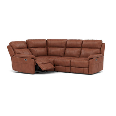 Fara Small Corner Recliner Sofa - Combination 4 1 Corner 2 with 2 Power Recliners Cat 20S - Left Hand Facing - Power Recliner with USB Corner Sofas Sterling Home 2 TOS-376E BRANDY