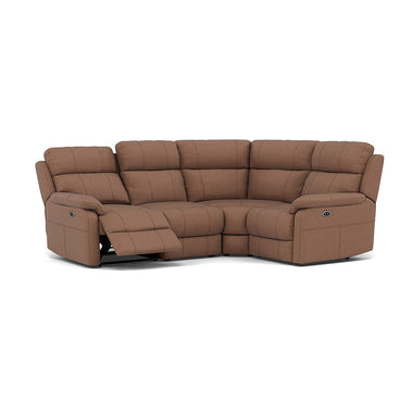 Fara Small Corner Recliner Sofa - Combination 4 1 Corner 2 with 2 Power Recliners Fabric - Right Hand Facing - Power Recliner with USB Corner Sofas Sterling Home 6 BFA-BLJ-04 TOBACCO