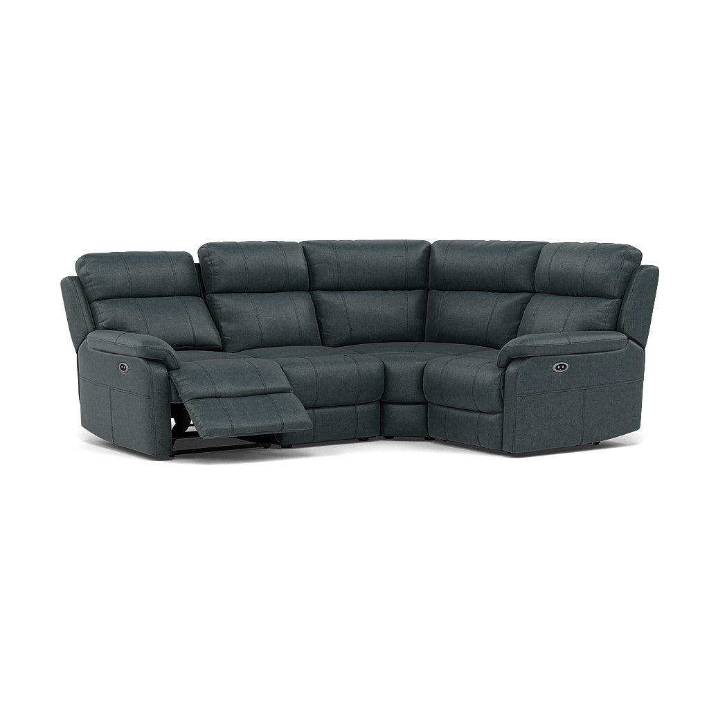 Fara Small Corner Recliner Sofa - Combination 4 1 Corner 2 with 2 Power Recliners Fabric - Right Hand Facing - Power Recliner with USB Corner Sofas Sterling Home 9 BFA-BLJ-2047 LAKE GREEN