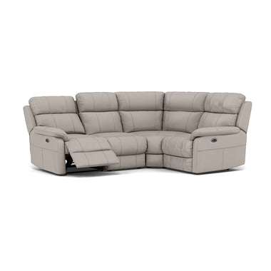 Fara Small Corner Recliner Sofa - Combination 4 1 Corner 2 with 2 Power Recliners Fabric - Right Hand Facing - Power Recliner with USB Corner Sofas Sterling Home 9 BFAMAD-02 SILVER GREY