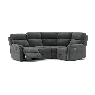 Fara Small Corner Recliner Sofa - Combination 4 1 Corner 2 with 2 Power Recliners Fabric - Right Hand Facing - Power Recliner with USB Corner Sofas Sterling Home 12 FAB-MEG-20 PEWTER