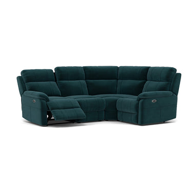 Fara Small Corner Recliner Sofa - Combination 4 1 Corner 2 with 2 Power Recliners Fabric - Right Hand Facing - Power Recliner with USB Corner Sofas Sterling Home 14 FAB-MEG-36 LAKE GREEN