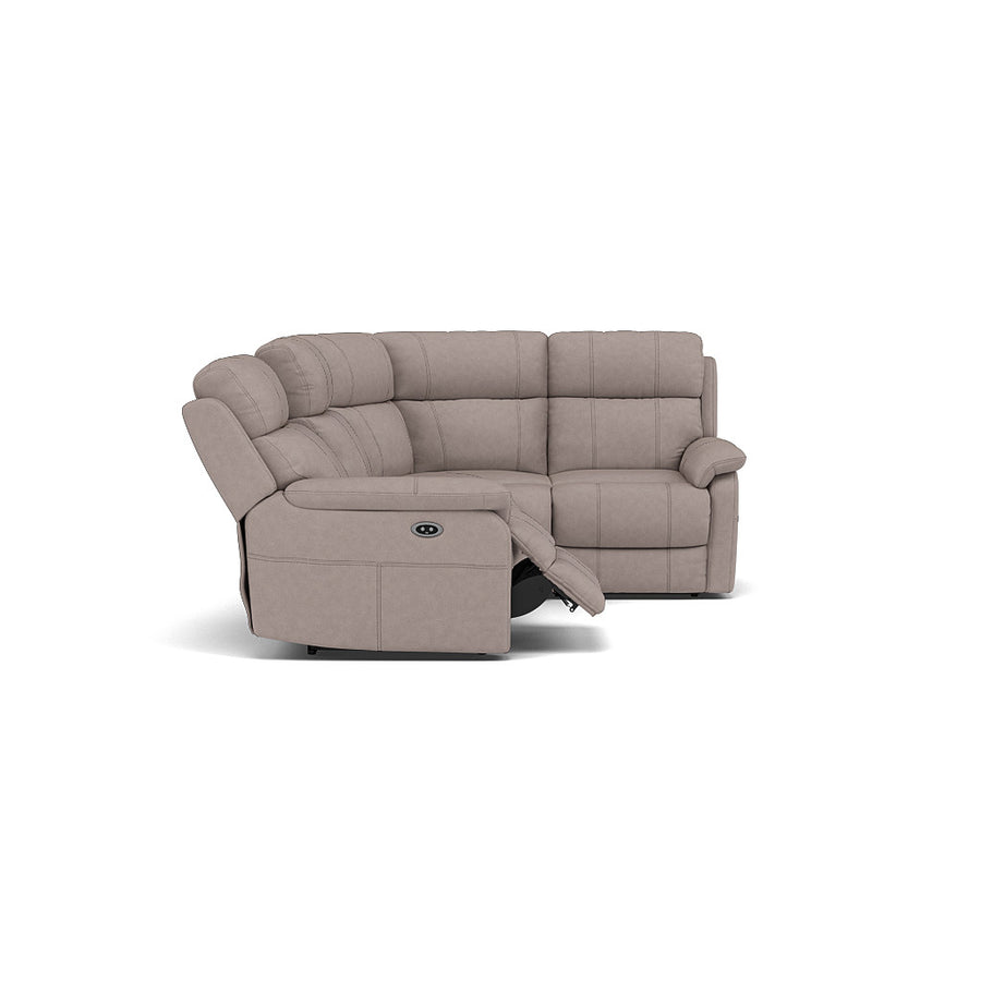 Fara Small Corner Recliner Sofa - Combination 4 1 Corner 2 with 2 Power Recliners Fabric - Right Hand Facing - Power Recliner with USB Sterling Home 2
