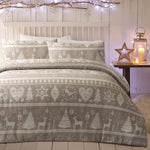 Festive Scandi Cream Duvet Cover Set - Festive Scandi Natural Duvet Set King Sterling Home 1