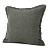 Fringed Linen Look Cushion Grey - Fringed Linen Look Cushion Charcoal 43CM Sterling Home 1