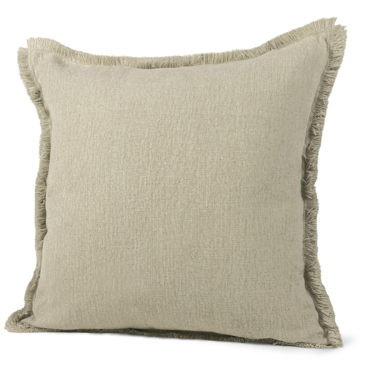 Fringed Linen Look Cushion Cream - Fringed Linen Look Cushion Oatmeal 43Cm Sterling Home 1