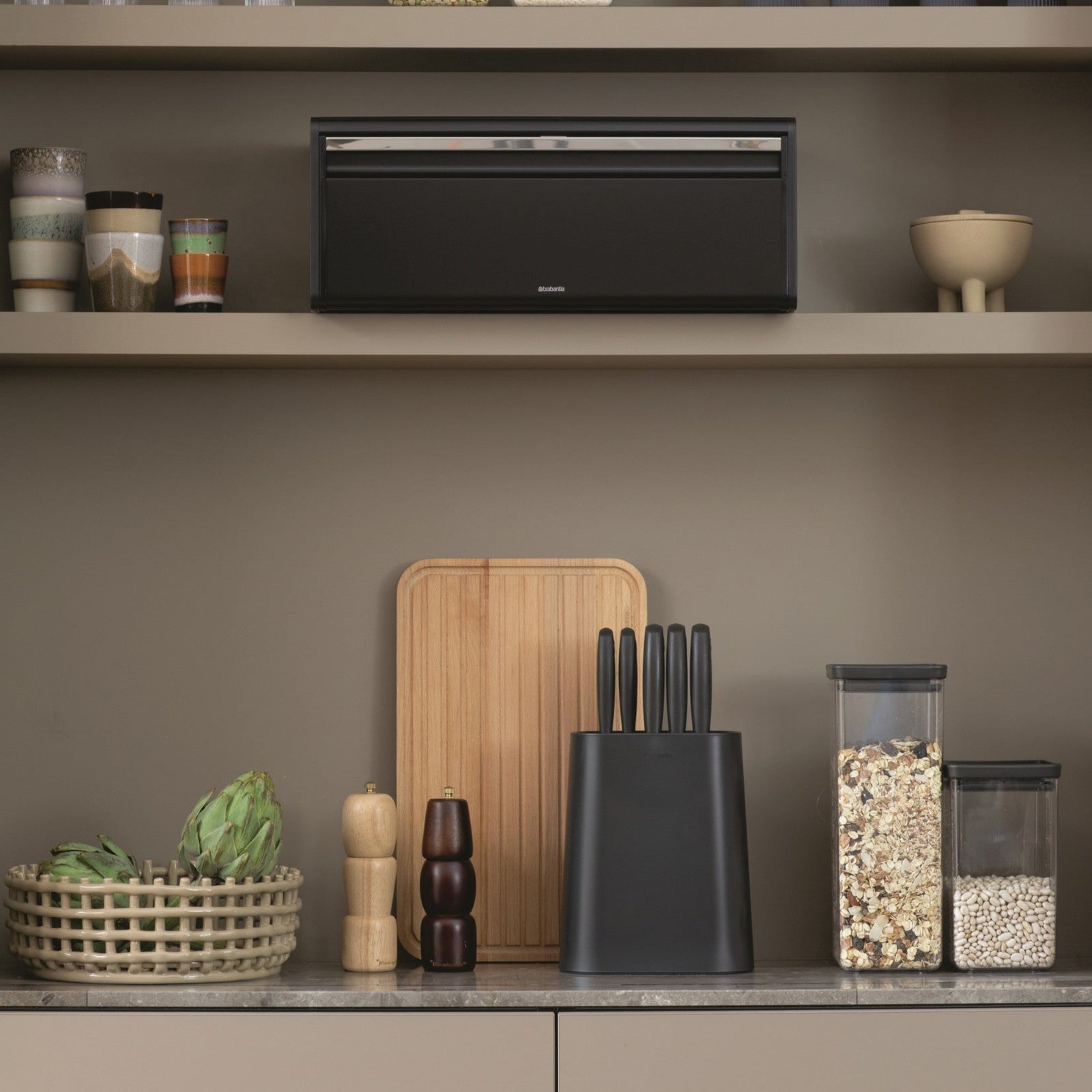 Bread Bin Fall Front Matt Black Sterling Home 2