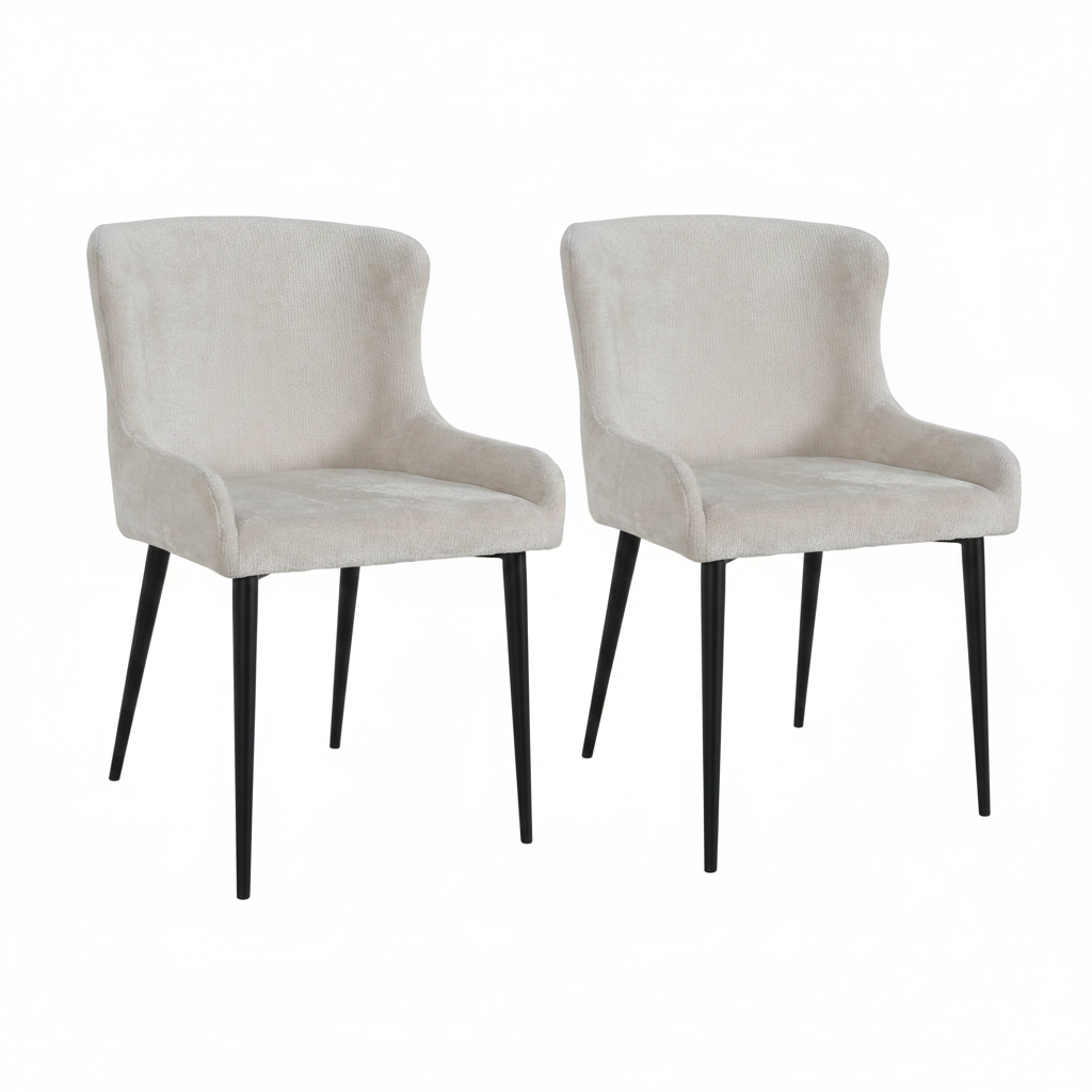 Flare Pair of Cream Dining Chairs - Dining Chair - Pair Cream Sterling Home 1