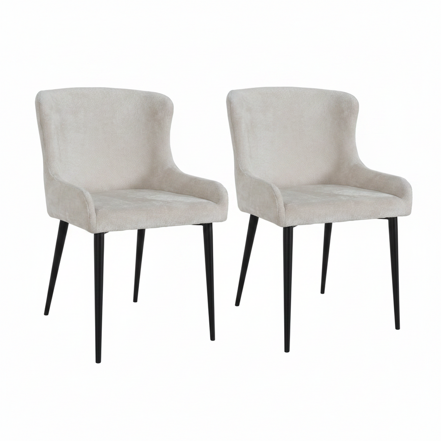 Flare Pair of Cream Dining Chairs - Dining Chair - Pair Cream Sterling Home 1