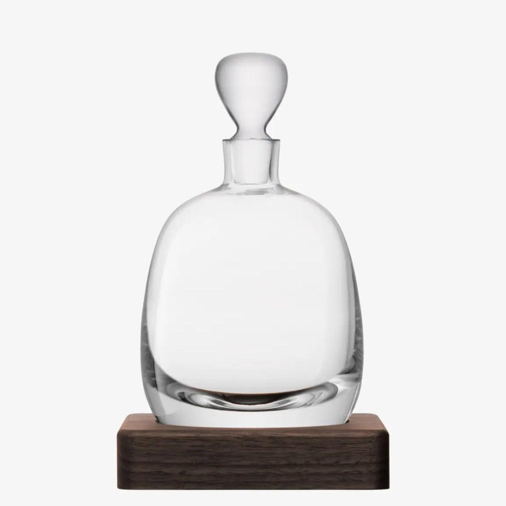 Whisky Decanter On Wooden Base - Whisky Islay Decanter 1L Clear & Walnut Base Sterling Home 1
