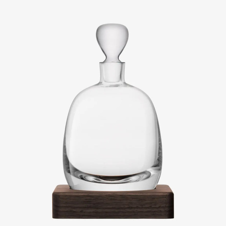 Whisky Decanter On Wooden Base - Whisky Islay Decanter 1L Clear & Walnut Base Sterling Home 1