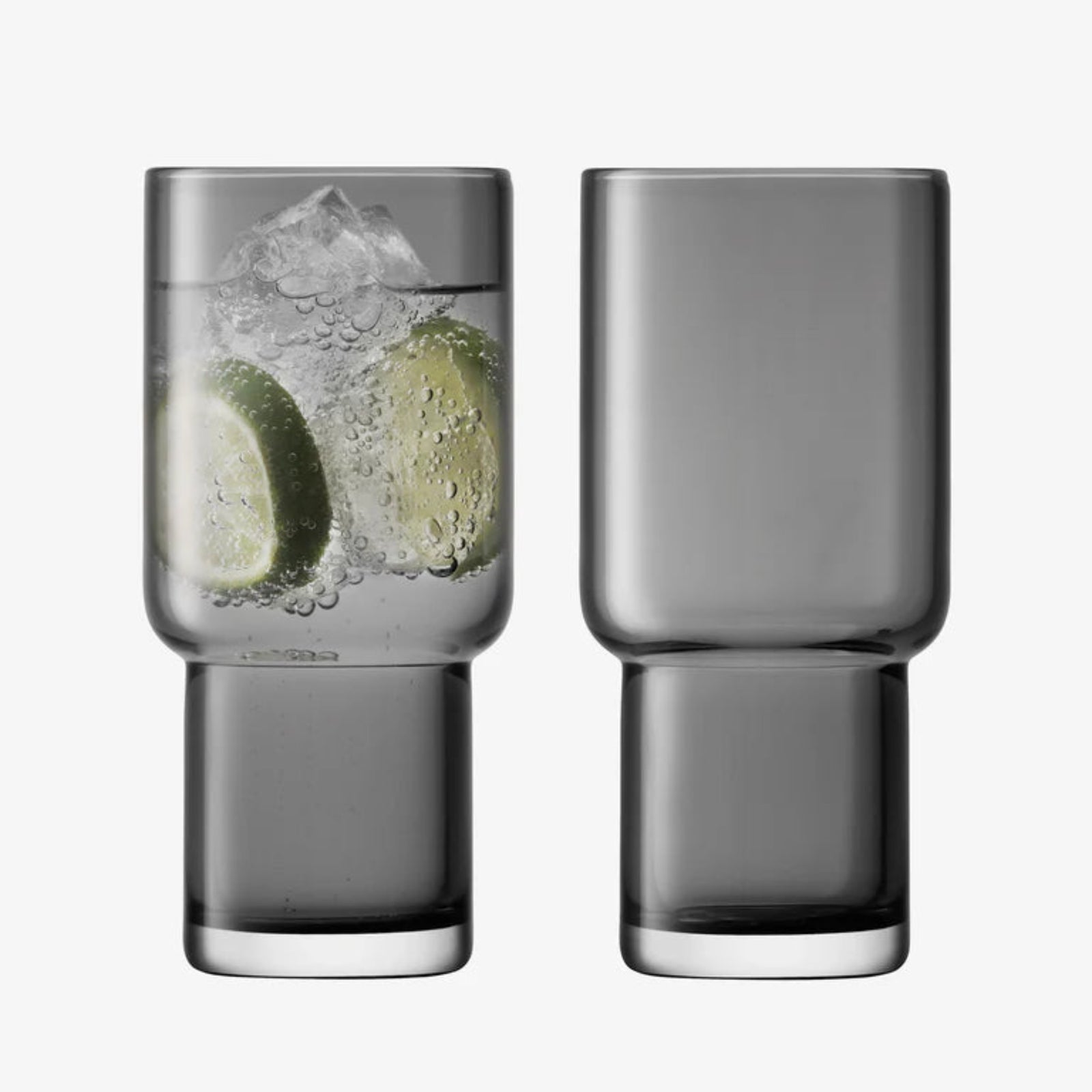 LSA Set Of 2 Utility Highball Glasses Grey - Utility Highball 390ML Slate Set Of 2 Sterling Home 2