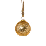 Textured Champagne Gold Glass Bauble - C Textured Glass Bauble Champ 10CM Sterling Home 1