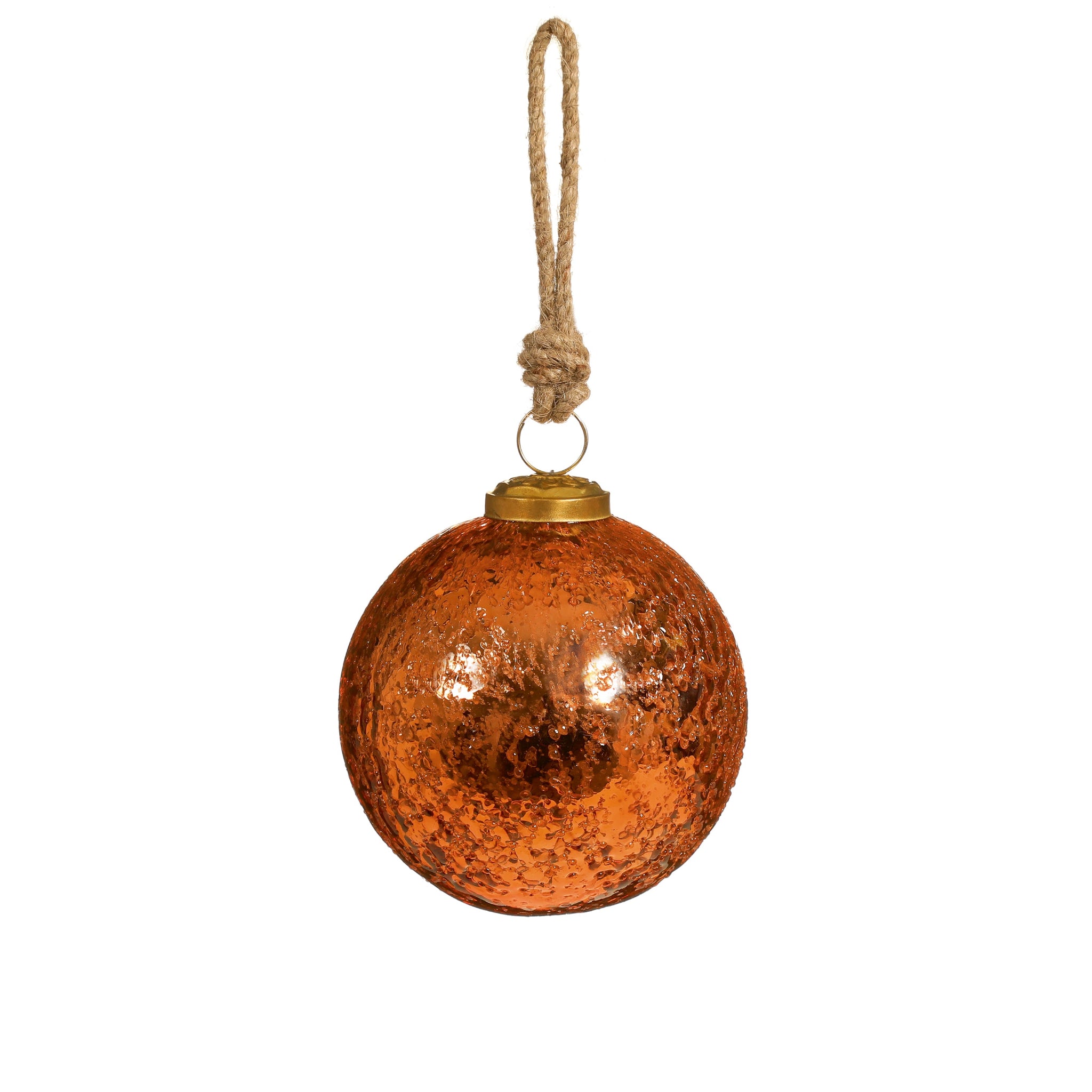 Textured Bronze Glass Bauble - I Copper Textured Glass Bauble 10CM Sterling Home 1