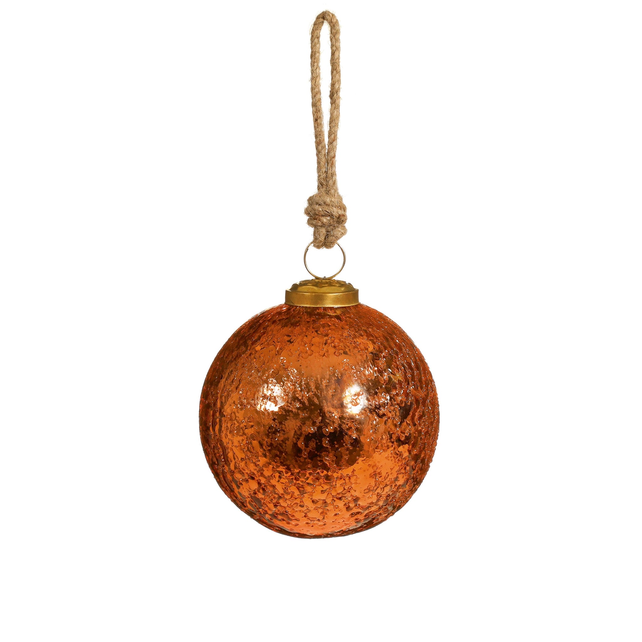 Textured Bronze Glass Bauble - I Copper Textured Glass Bauble 10CM Sterling Home 1